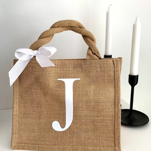 Personalisierte Jutetasche Handtasche mit Initialen Shoppingbag Shopper Bag Logotasche Tasche mit Logo imagem 7