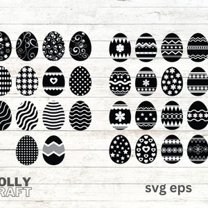 Easter Egg Bundle Layered SVG Eps files Instant Download for Print Cut Plotter