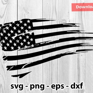 Distressed Grunge USA Flag Svg Png Dxf Eps Instant Download for Print Cut Cricut Cameo Silhouette