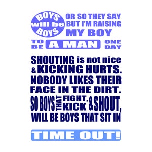 Jongens time-out stoel SVG kunst aan de muur foto om af te drukken vinyl gesneden sticker