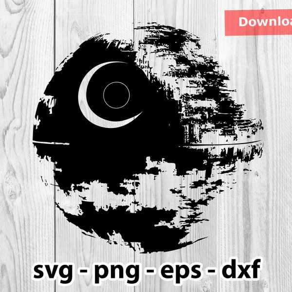 Grunge Death Star Svg Png Dxf Eps Sofort Download für Print Cut Cricut Cameo Silhouette