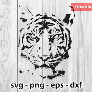 Tiger Svg Png Dxf Eps Instant Download for Print Cut Cricut Cameo Silhouette