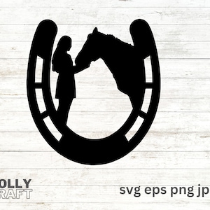 Fer à cheval fille fichier SVG coupe téléchargement immédiat pour impression coupe clipart