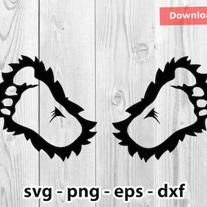 Big Foot Yeti Feet Svg Png Dxf Eps Instant Download for Print Cut Cricut Cameo Silhouette