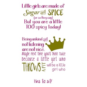 Sugar and Spice SVG Girls Time-out stoel kunst aan de muur foto om af te drukken vinyl gesneden sticker