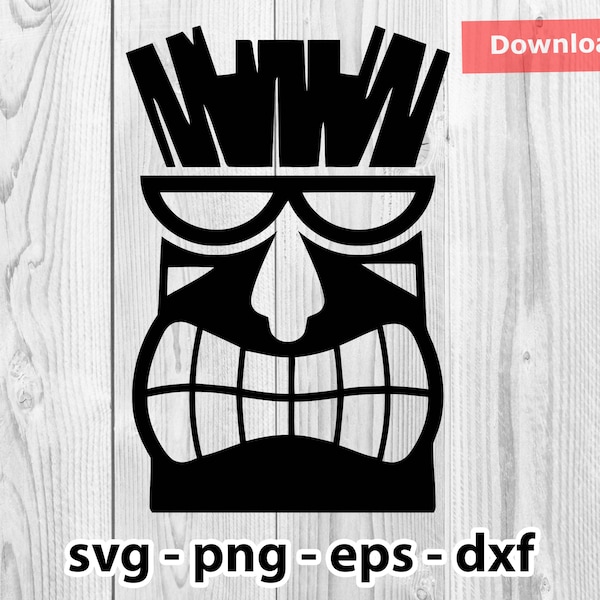 Hawaiian Tiki Man Shades Svg Png Dxf Eps Instant Download for Print Cut Cricut Cameo Silhouette