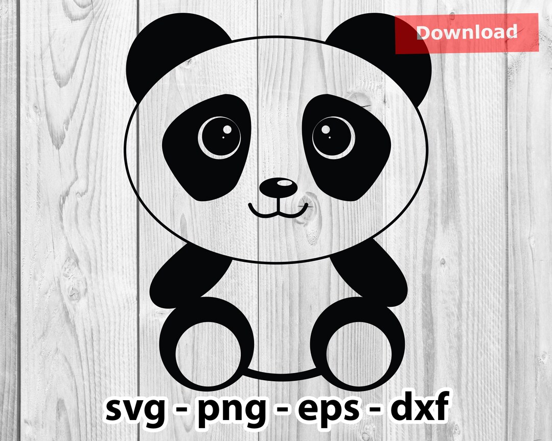 Cute Panda Svg Png Dxf Eps Instant Download for Print Cut Cricut Cameo ...