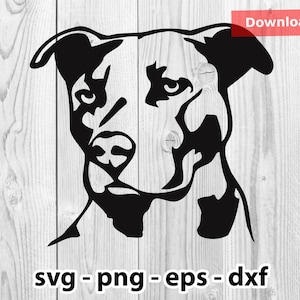 Pitbull Dog Svg Png Dxf Eps Instant Download for Print Cut Cricut Cameo Silhouette