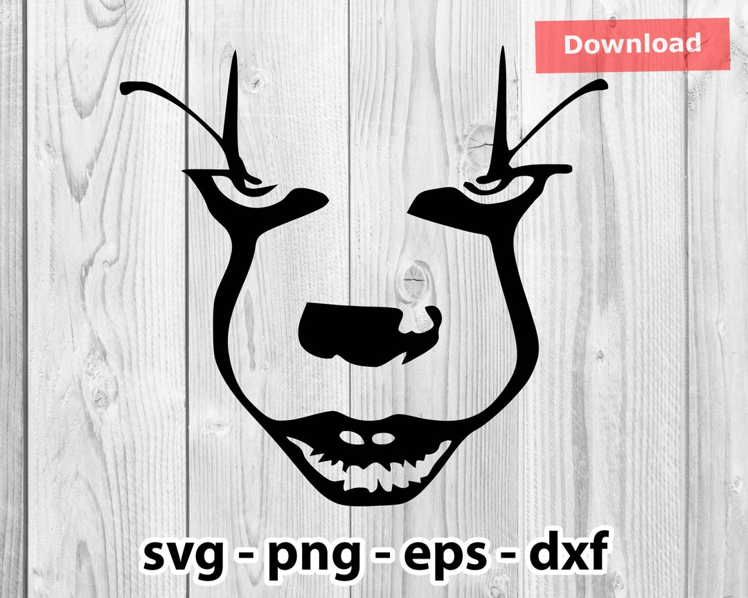 Scary Clown Horror Svg Png Dxf Eps Instant Download for Print Cut