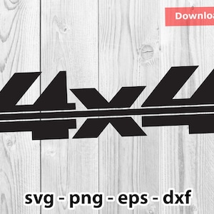 4x4 four by four Svg Png Dxf Eps Instant Download for Print Cut Cricut Cameo Silhouette
