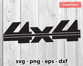 4x4 four by four Svg Png Dxf Eps Instant Download for Print Cut Cricut Cameo Silhouette