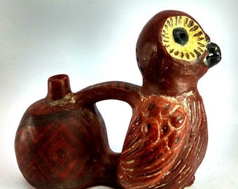 water whistle vessel owl - HUACO SILBADOR