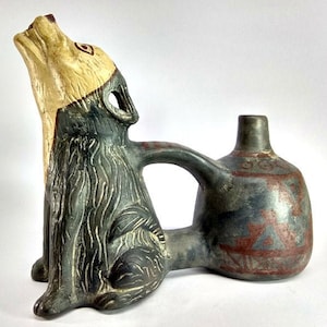 water whistle vessel dog - huaco silbador