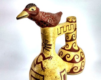 water whistle vessel bird - huaco silbador