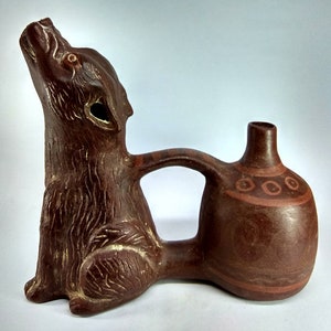 water whistle vessel dog - huaco silbador