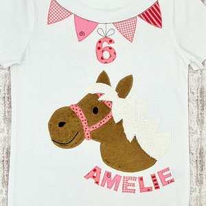 Birthday shirt Pony Pauline with pennant, name and number image 3