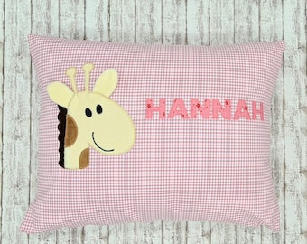 Cuddly pillow giraffe 30 x 40 cm with filling name pillow