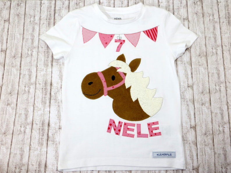 Birthday shirt Pony Pauline with pennant, name and number image 7