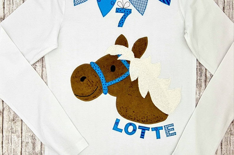 Birthday shirt Pony Pauline with pennant, name and number image 8