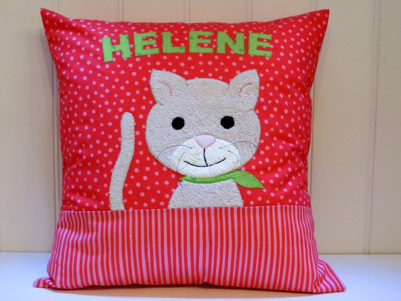 Kissen Kätzchen Kitty 40x40cm mit Name Bild 7