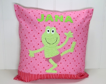 Kissen Freddie Frosch 40x40cm mit Name