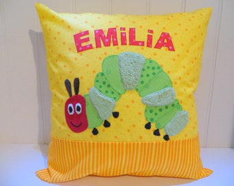 Pillow caterpillar Rosalie 40 x 40 cm with name