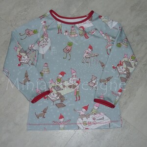 Shirt Wichtelwerkstatt 56-134 ab, Weihnachten, Weihnachtszeit, Vorfreude, Werkstatt, Plätzchen Backen, Lillestoff Bild 3