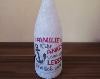 LED-Flasche Mit Hundemotiv 'All You Need Is Love And A Dog' - 29 Cm, Grau, Mit Glitzereffekt