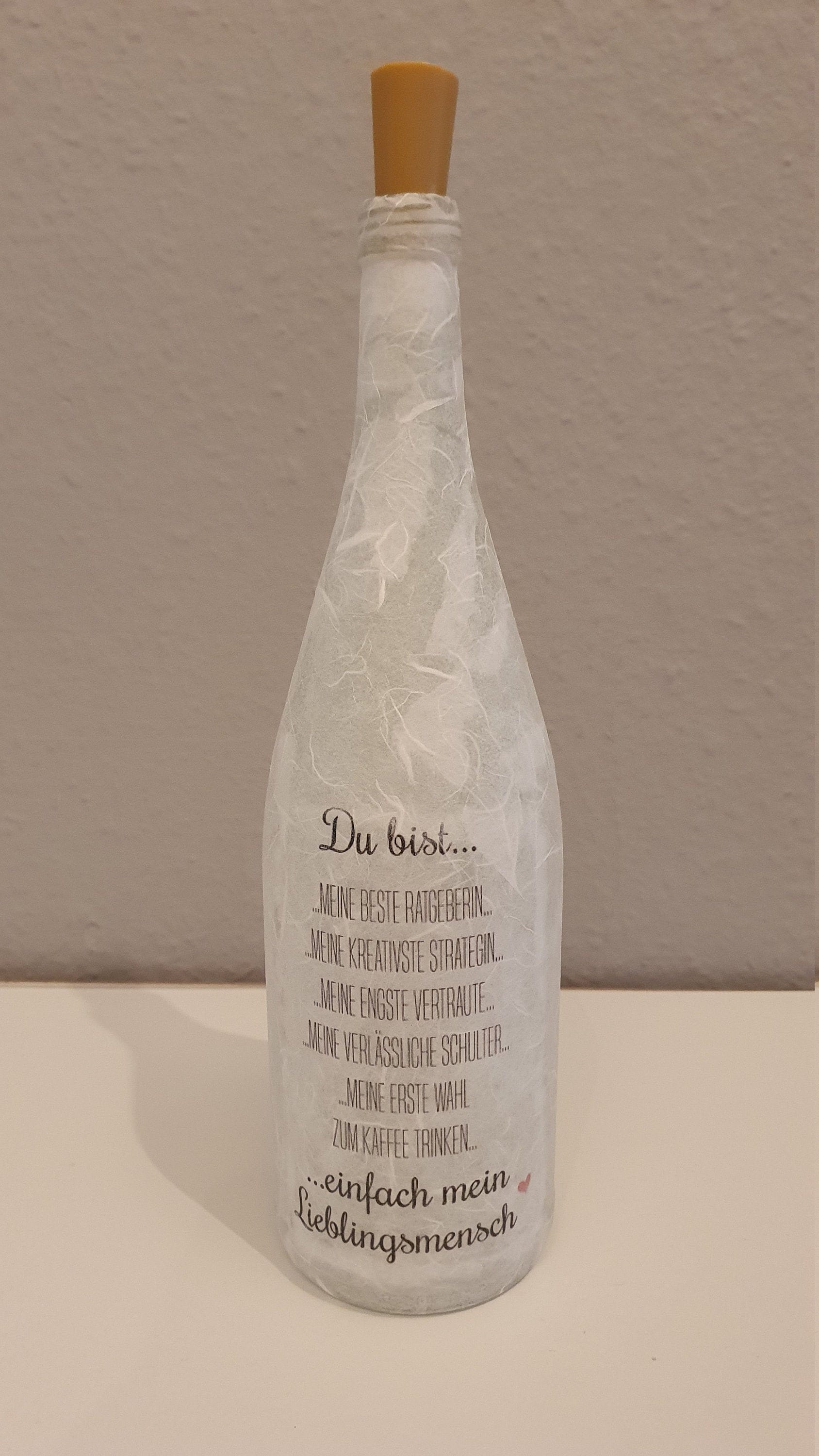 Leuchtflasche Flasche mit Licht Spruch Etsy