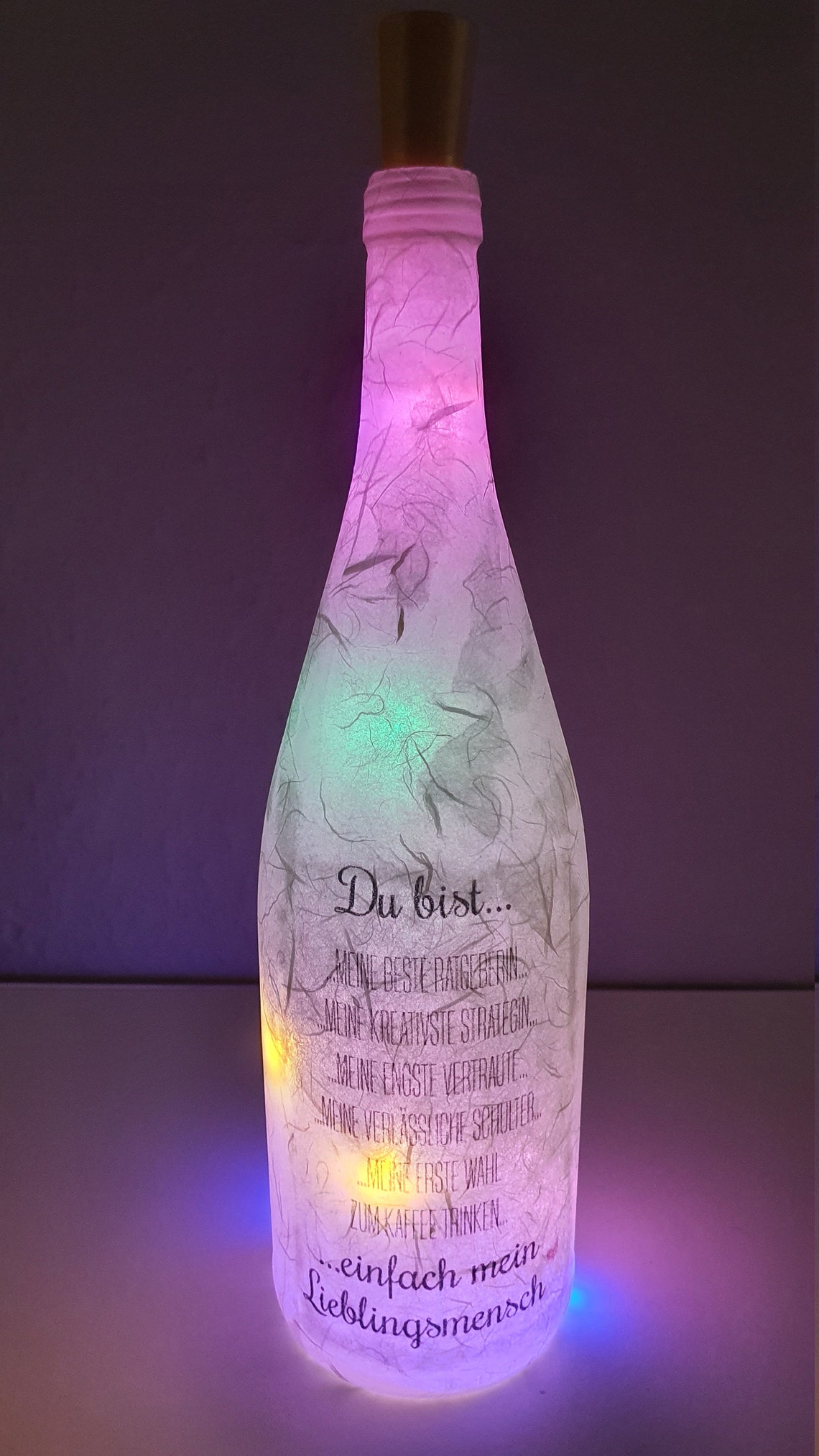 Leuchtflasche Flasche mit Licht Spruch Etsy