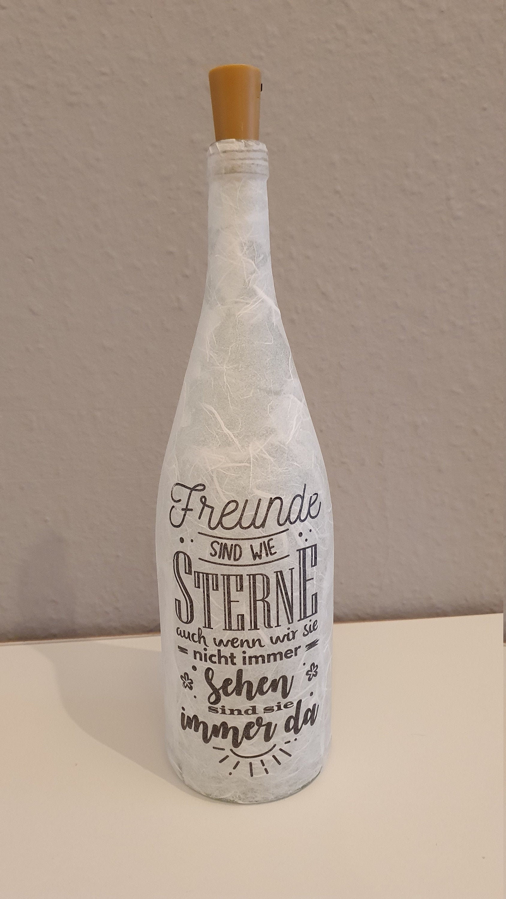 Leuchtflasche Flasche mit Licht Spruch Etsy