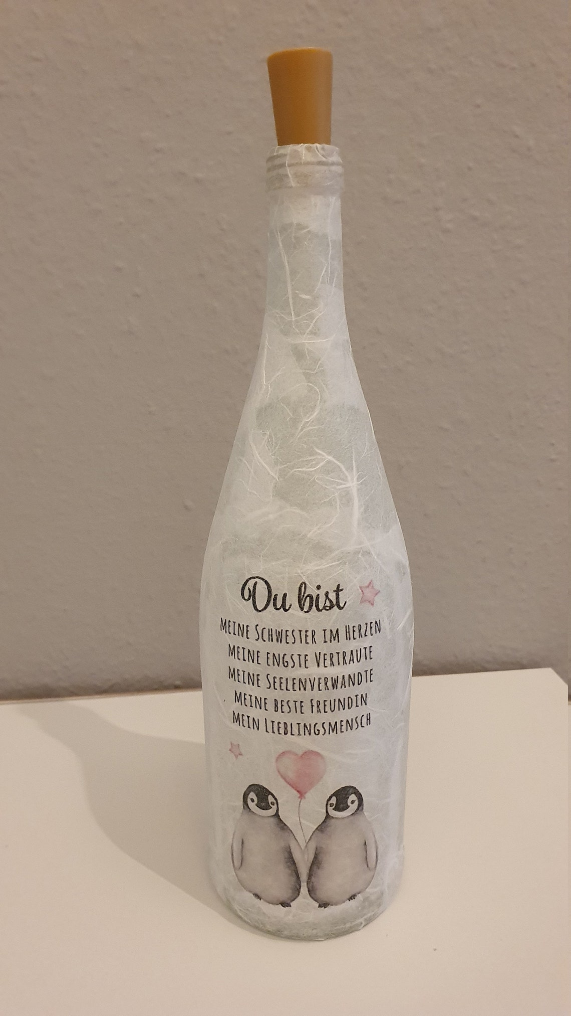 Leuchtflasche Flasche mit Licht Spruch Etsy