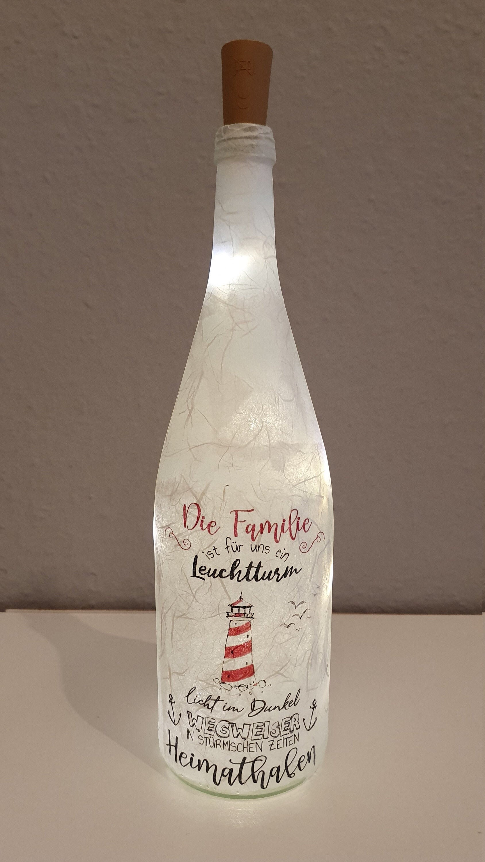 Leuchtflasche Flasche mit Licht Spruch Etsy