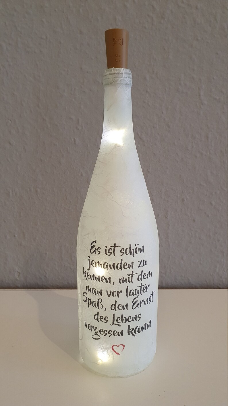 Leuchtflasche Flasche mit Licht Spruch Etsy
