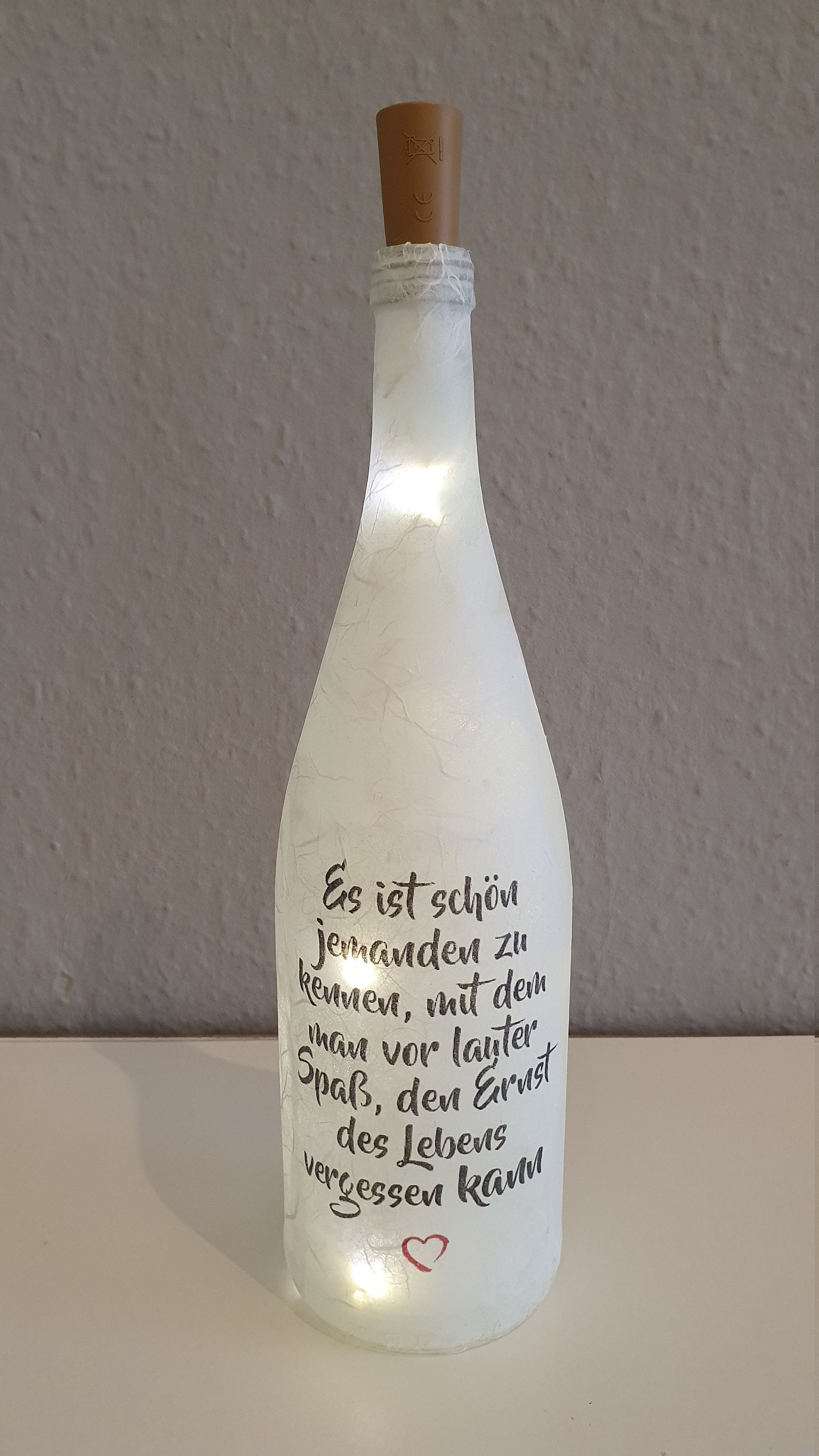 Leuchtflasche Flasche mit Licht Spruch Etsy