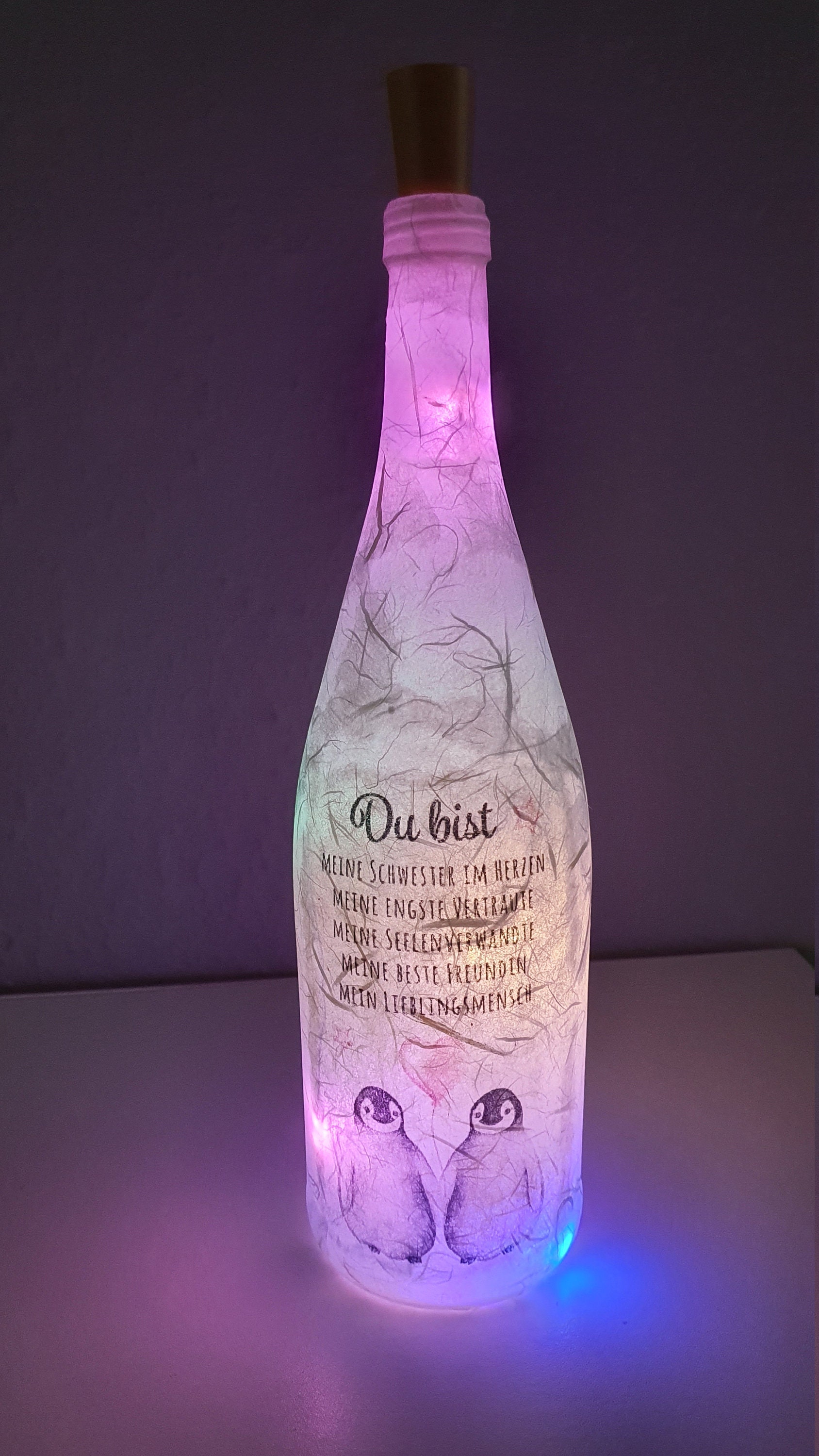 Leuchtflasche Flasche mit Licht Spruch Etsy