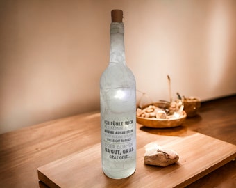 Luminous bottle, bottle with light, saying