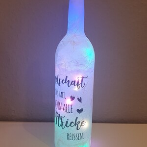 Leuchtflasche, Flasche mit Licht, Spruch Etsy.de