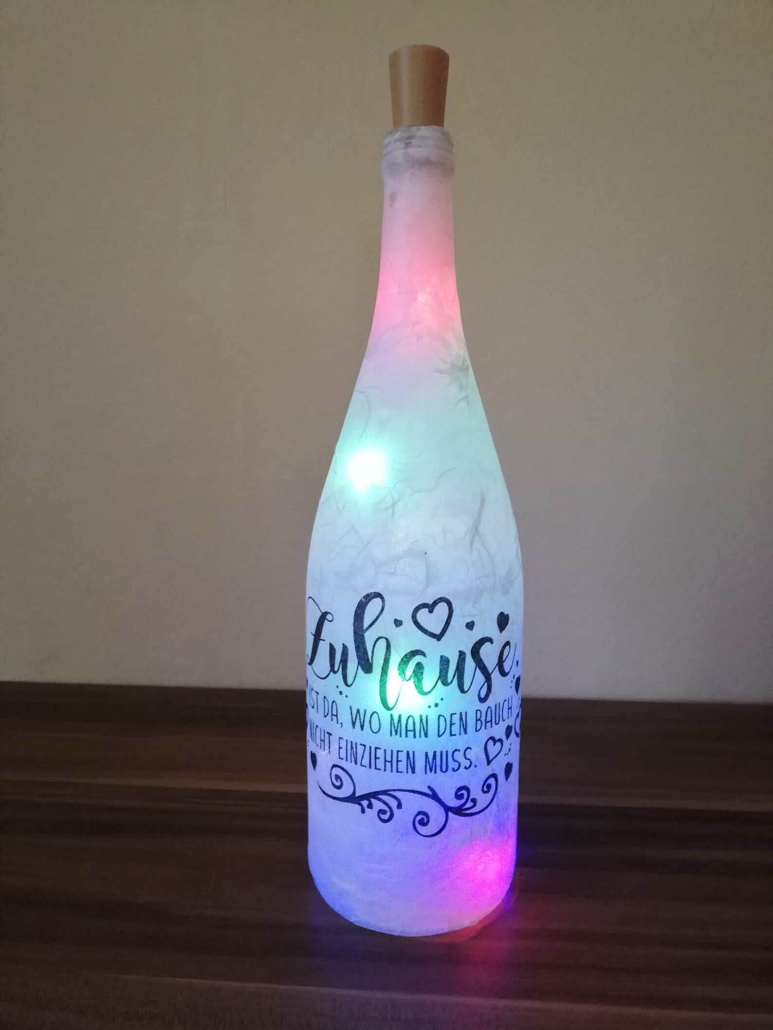 Leuchtflasche Flasche mit Licht Spruch Etsy