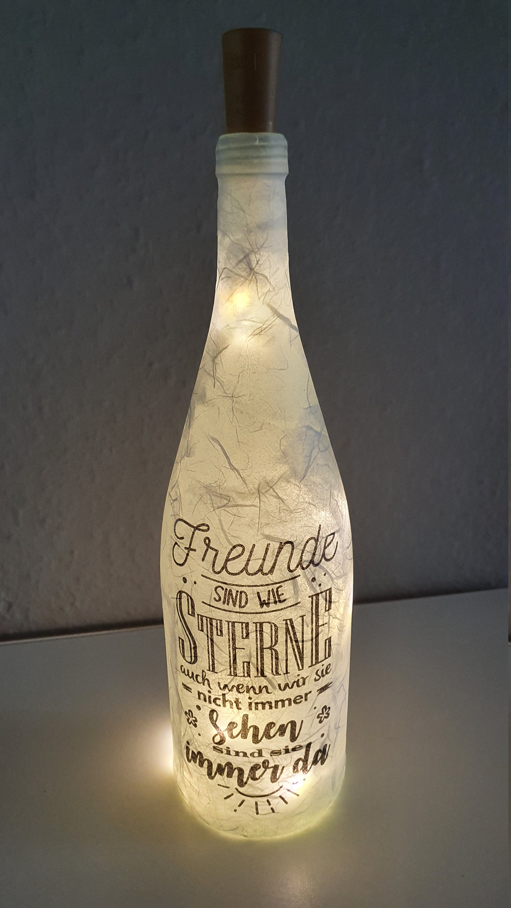 Leuchtflasche Flasche mit Licht Spruch Etsy