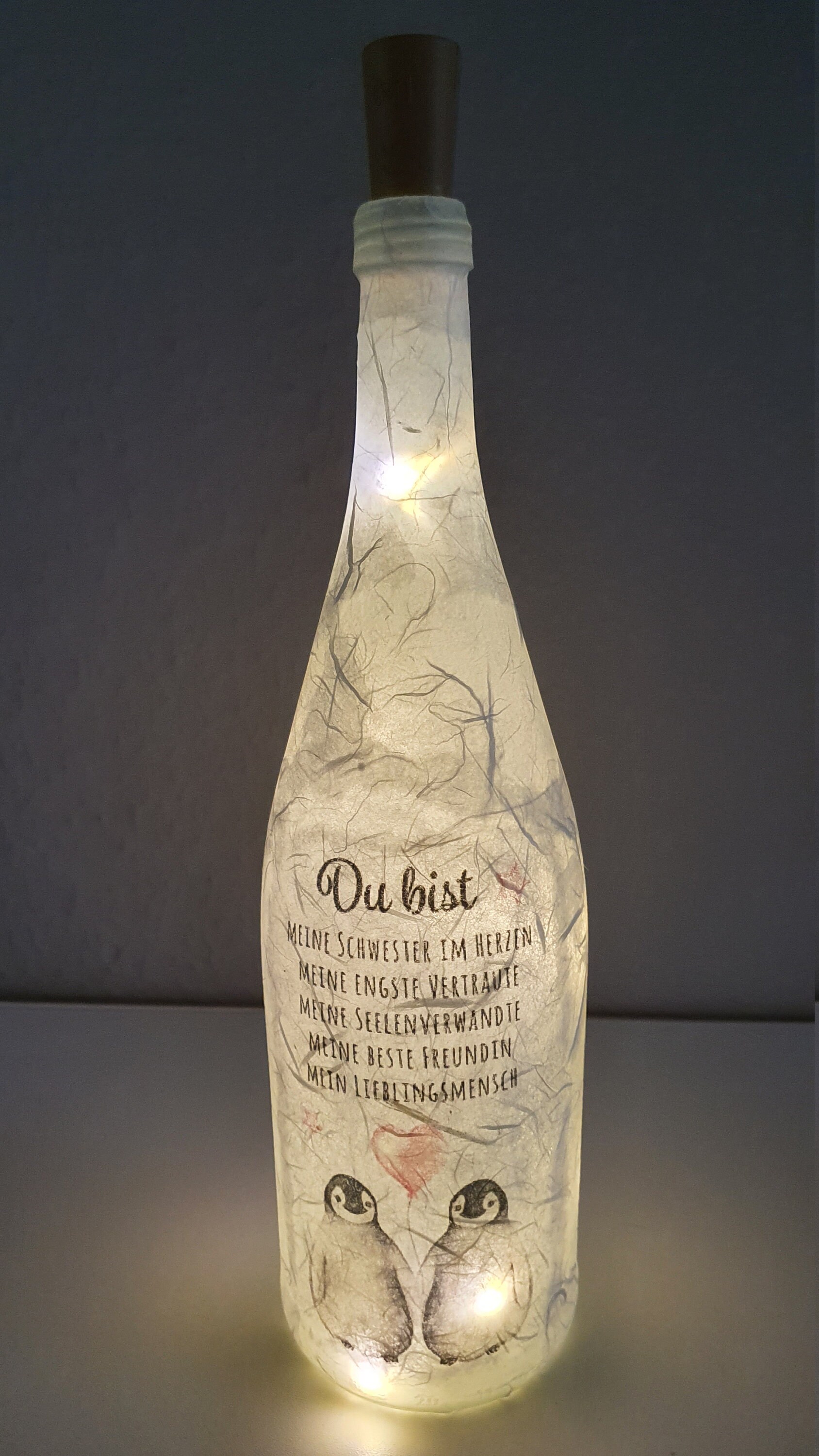Leuchtflasche Flasche mit Licht Spruch Etsy