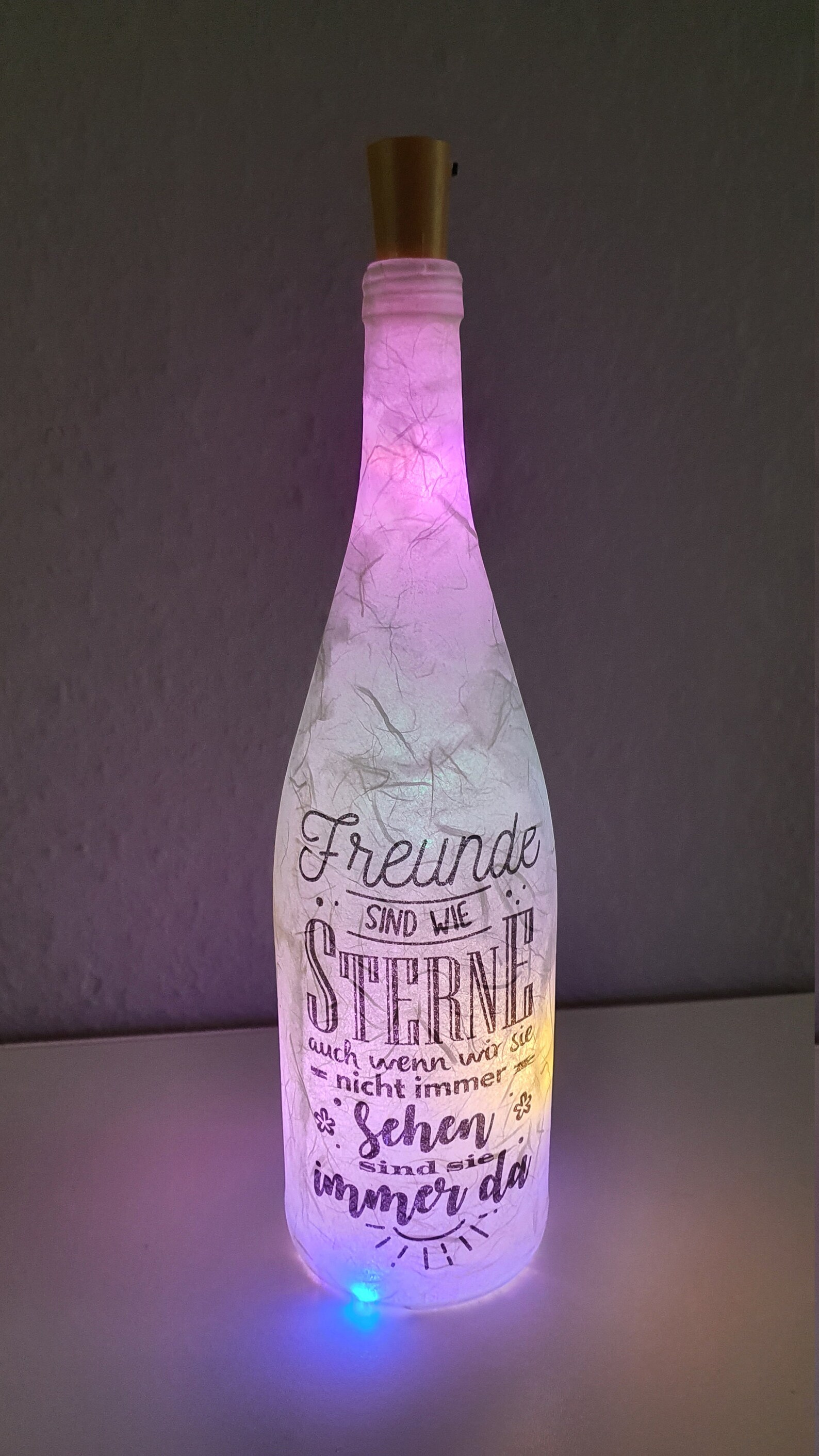 Leuchtflasche Flasche mit Licht Spruch Etsy