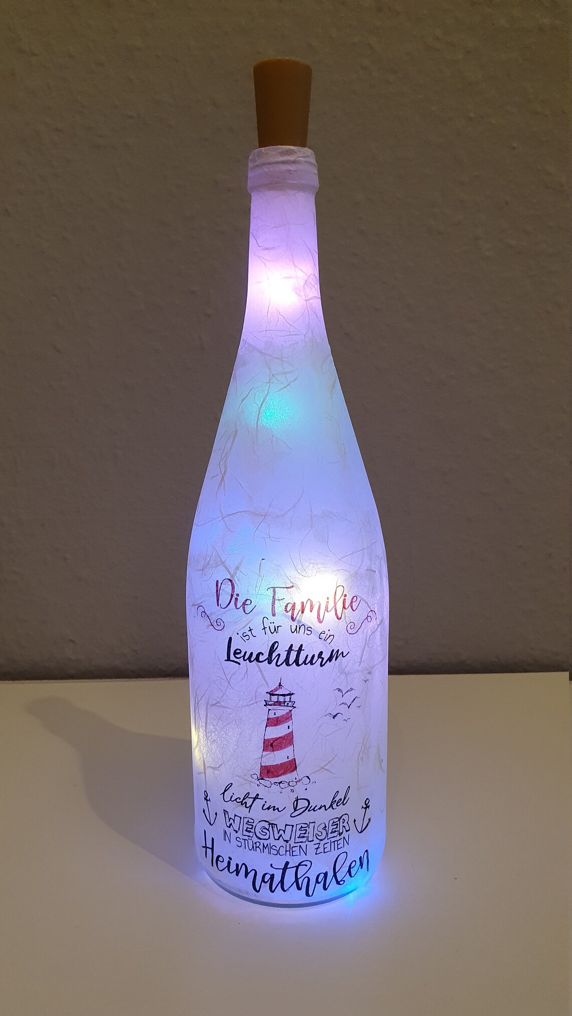 Leuchtflasche Flasche mit Licht Spruch Etsy
