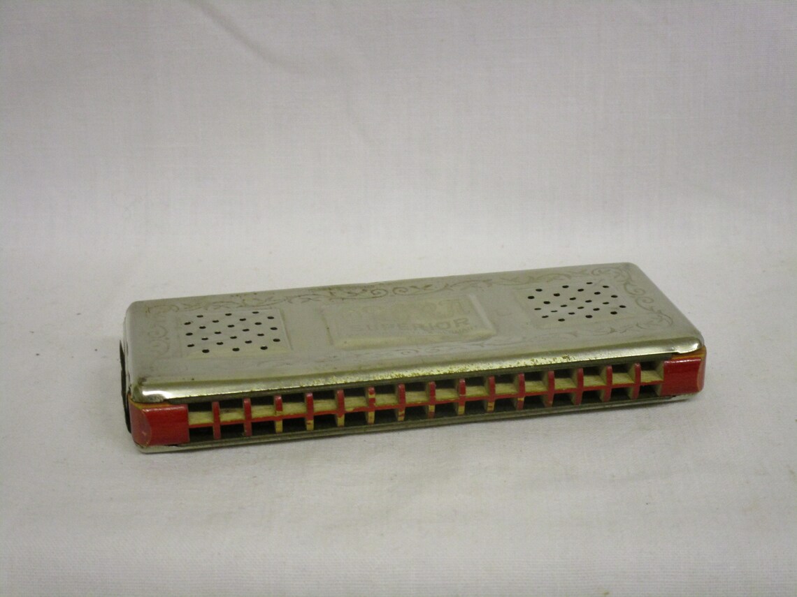Old Doublesided Harmonica Usedopera Superior in Original Carton