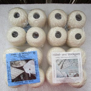 800 gram haak- en breigaren gemerceriseerd - (16 x 50 gram) 100% katoen - lichtbeige - voor haken en breien - natuurlijke vezels -