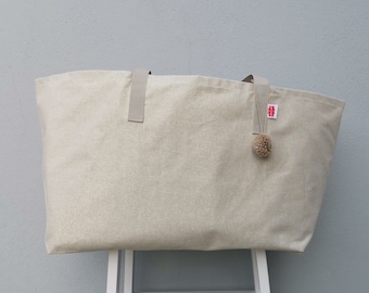 XXL beach bag LINEN beige