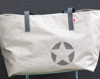 XXL Beachbag hellgrau STAR