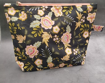 Kosmetiktasche fleur schwarz XL