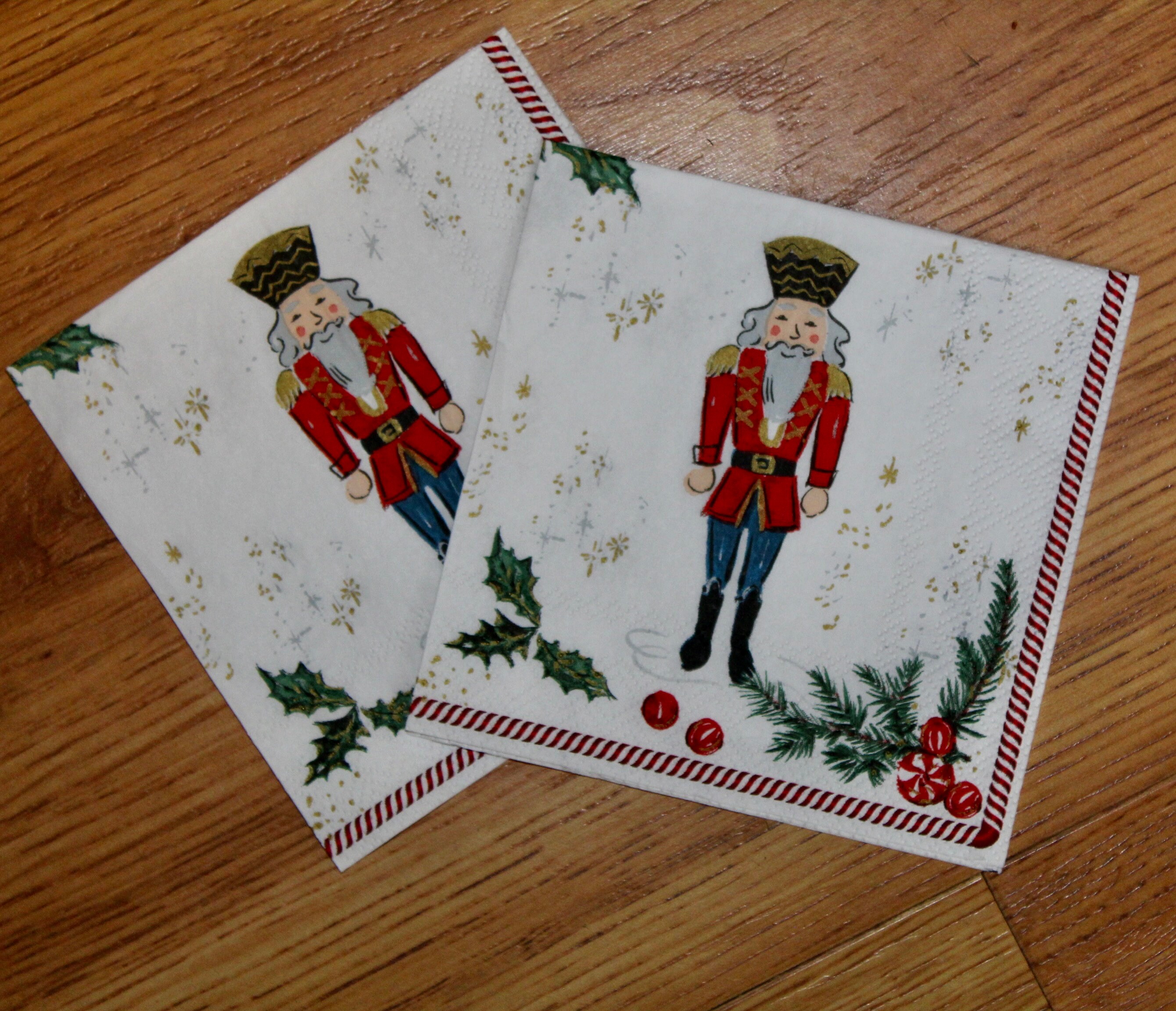 Christmas Nutcracker Napkins PAPER Cocktail Size Decoupage Art Journal