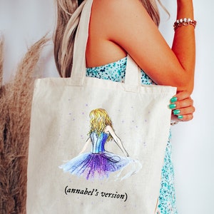 Personalized Taylor&#39;s Version Inspired Cotton Canvas Tote Bag, Custom Swiftie Gift
